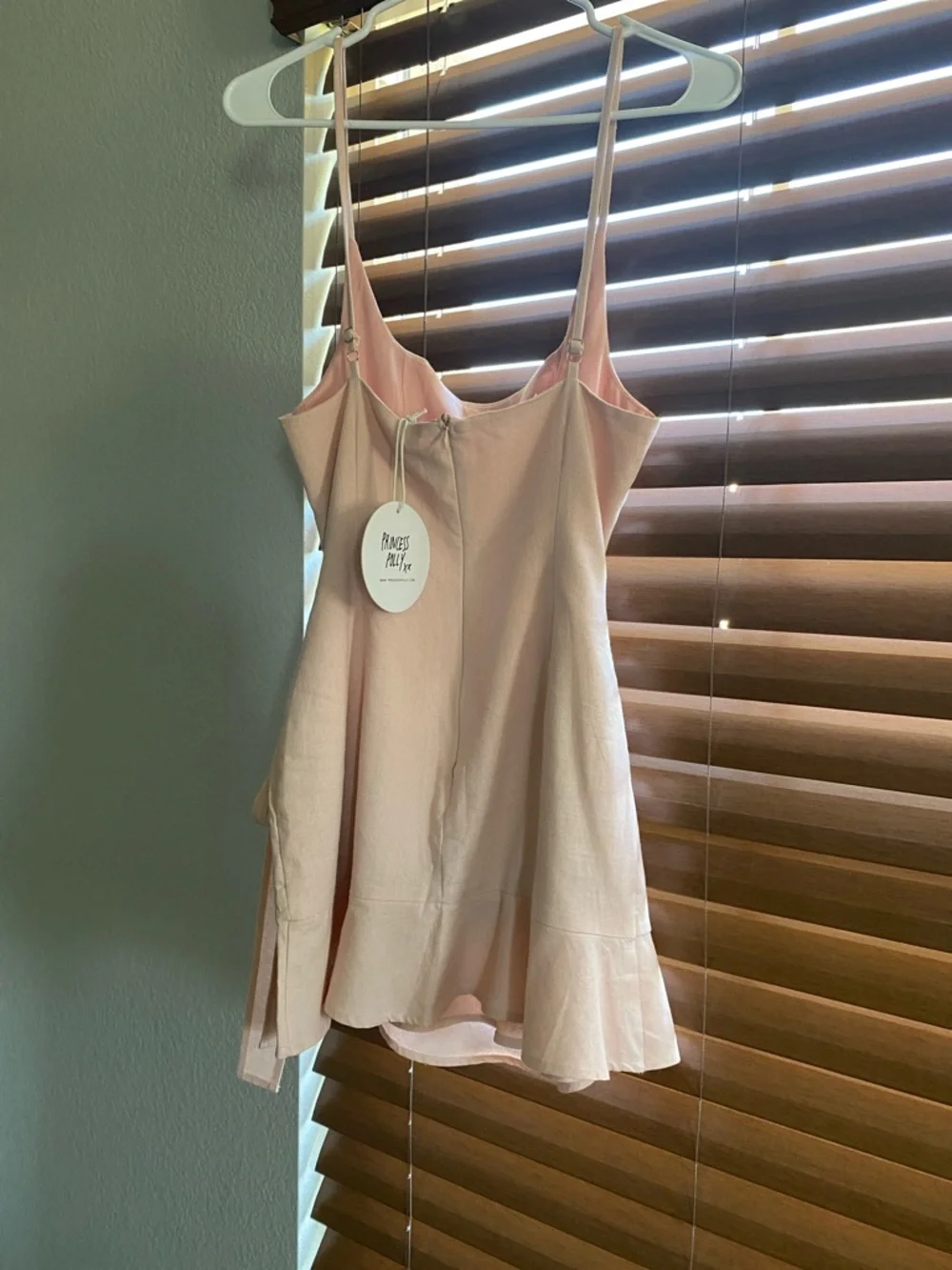 Princess Polly Blush Pink Satin Mini Dress with Side Tie - Picture 2 of 3